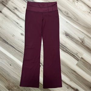 Prana Maroon High Rise Bootcut Athletic Leggings Size Small